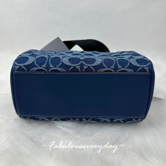 Coach Men's Axel Crossbody In Signature Denim/Deep Blue CY892 + Pouch NWT - Picture 8 of 10